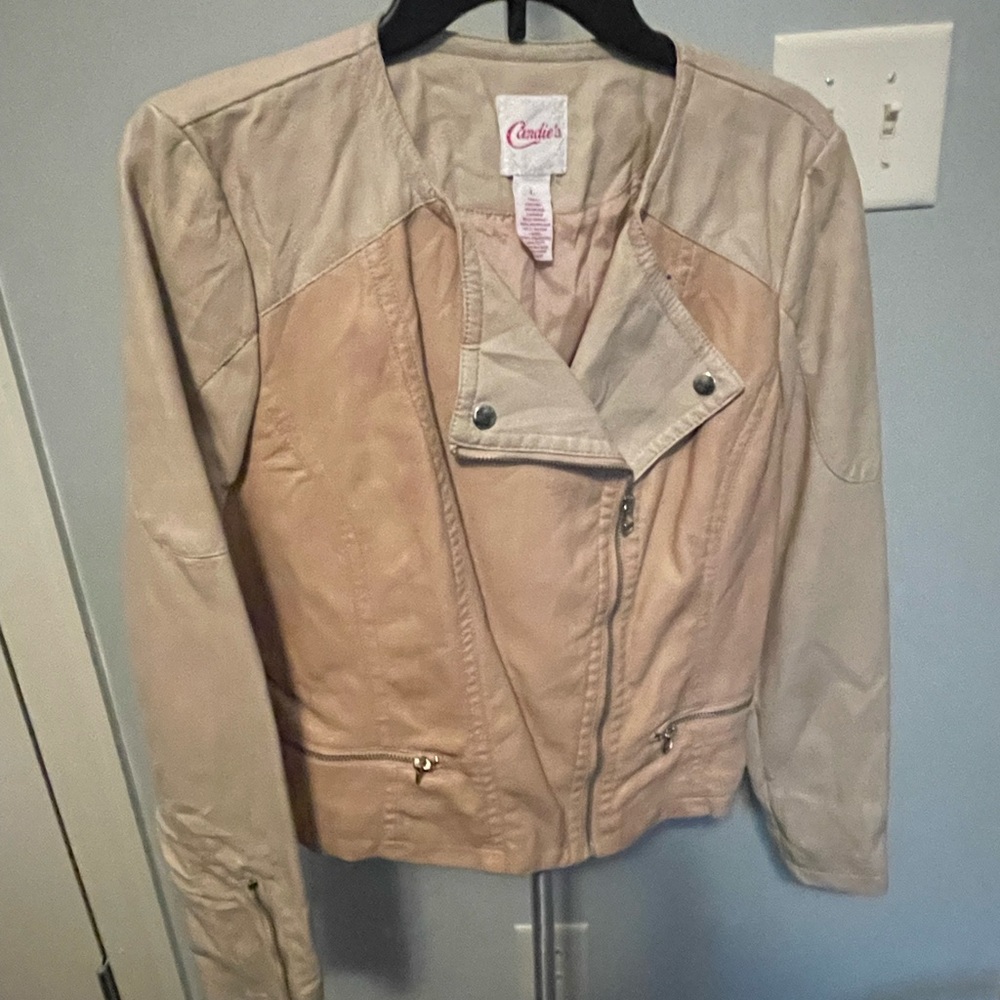 Imitation leather jacket